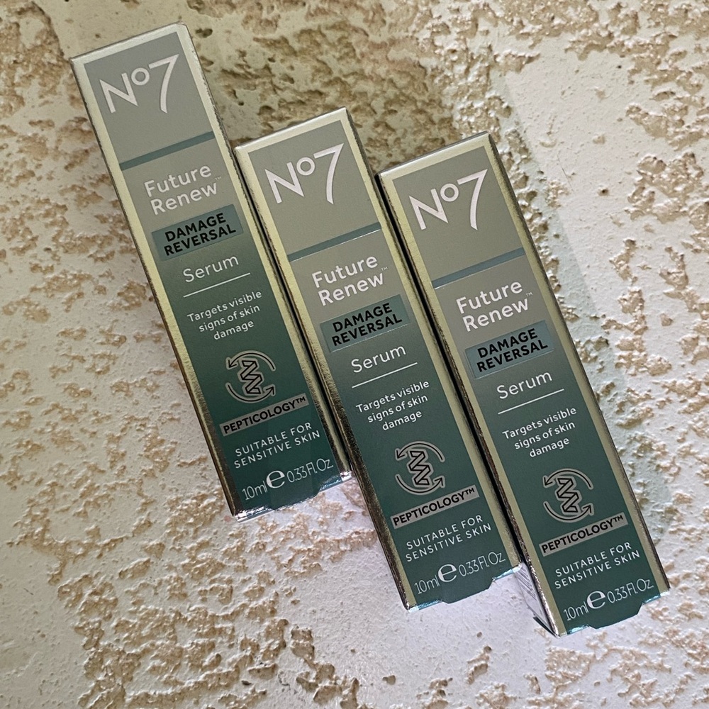 LOT OF 3 No7 Future Renew Damage Reversal Serum 0.33oz/each New